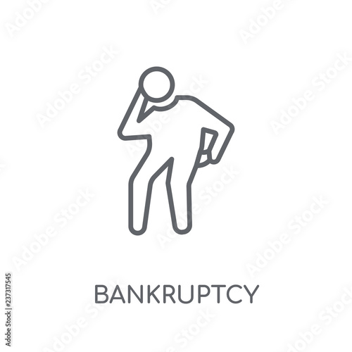 bankruptcy linear icon. Modern outline bankruptcy logo concept on white background from law and justice collection