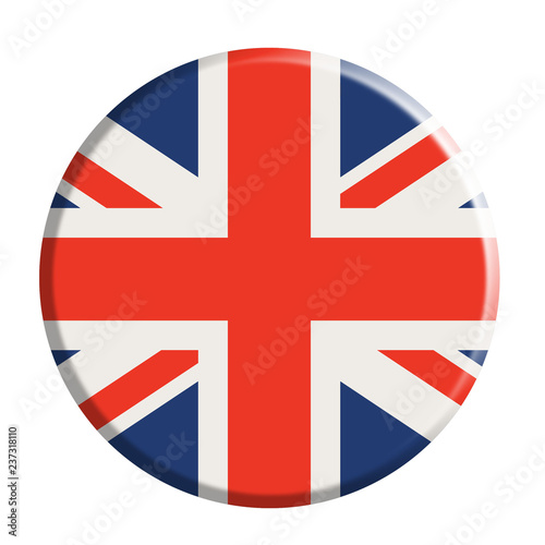 United Kingdom Flag Glossy Button.