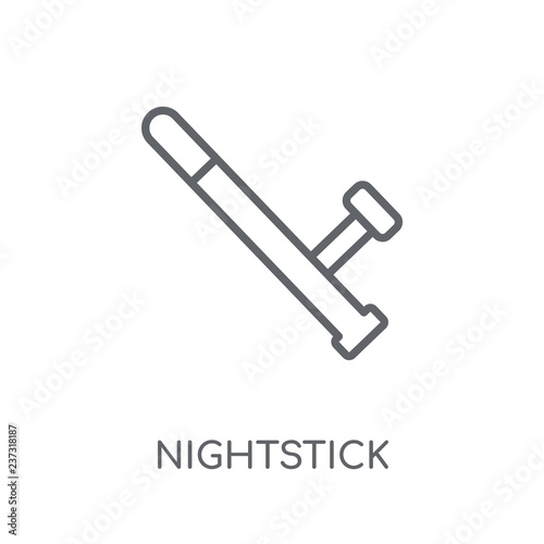 Nightstick linear icon. Modern outline Nightstick logo concept on white background from law and justice collection