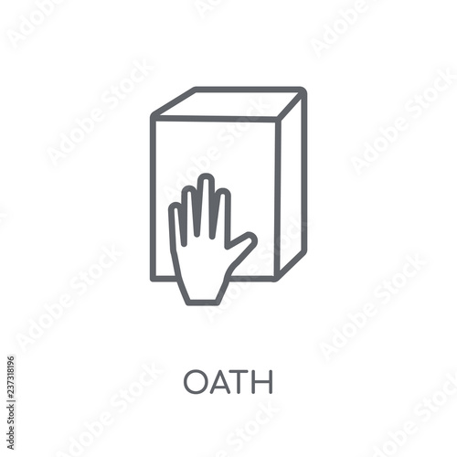 Oath linear icon. Modern outline Oath logo concept on white background from law and justice collection