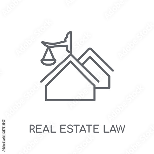 real estate law linear icon. Modern outline real estate law logo concept on white background from law and justice collection