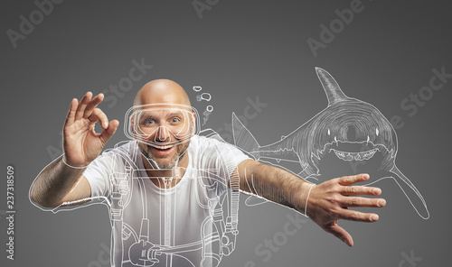 Photos studio man portrait with dreams