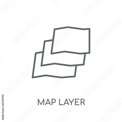 Map Layer linear icon. Modern outline Map Layer logo concept on white background from Maps and Locations collection