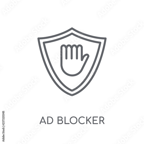 Ad blocker linear icon. Modern outline Ad blocker logo concept on white background from Marketing collection