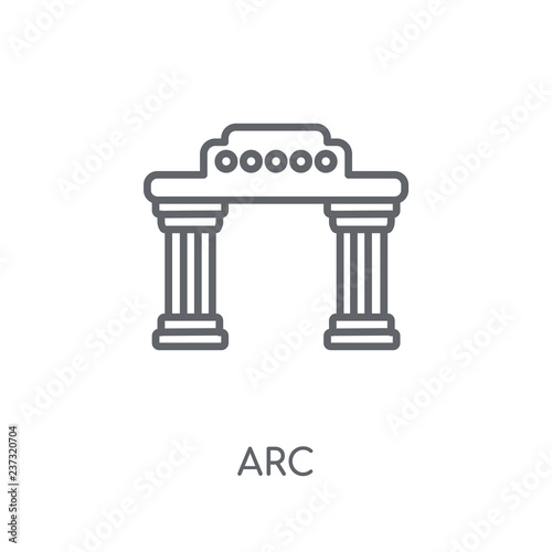 Arc linear icon. Modern outline Arc logo concept on white background from Museum collection