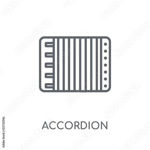 Accordion linear icon. Modern outline Accordion logo concept on white background from Music collection