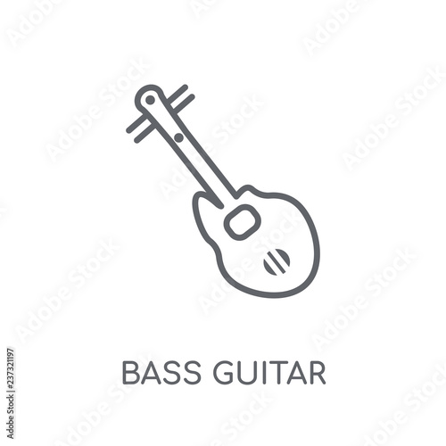 Bass Guitar linear icon. Modern outline Bass Guitar logo concept on white background from Music collection