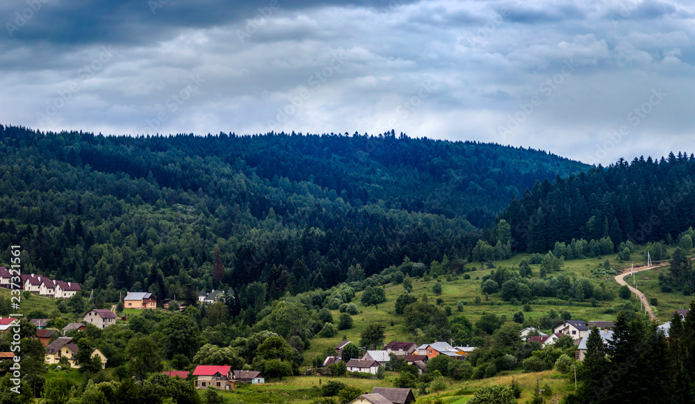 Ukrainian village in the Carpathian