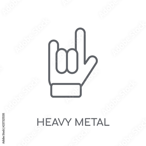 Heavy metal linear icon. Modern outline Heavy metal logo concept on white background from Music collection