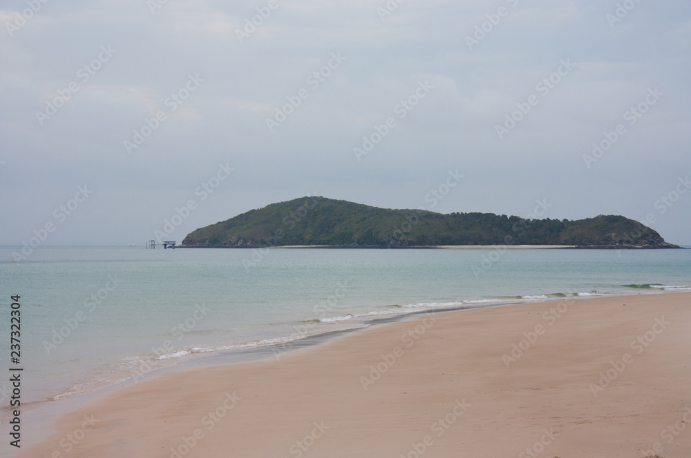 The Middle Keppel Island as seen from the Great Keppel Island beach in the Tropic of Capricorn area in the Central Queensland