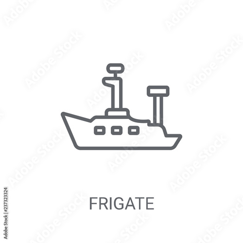 Frigate icon. Trendy Frigate logo concept on white background from Nautical collection