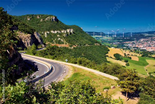 Highway in France close to the city of Millau photo