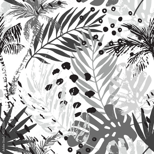 Hand drawn abstract tropical summer background
