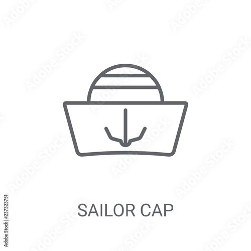 Sailor cap icon. Trendy Sailor cap logo concept on white background from Nautical collection