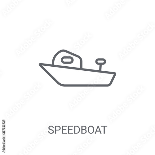 speedboat icon. Trendy speedboat logo concept on white background from Nautical collection