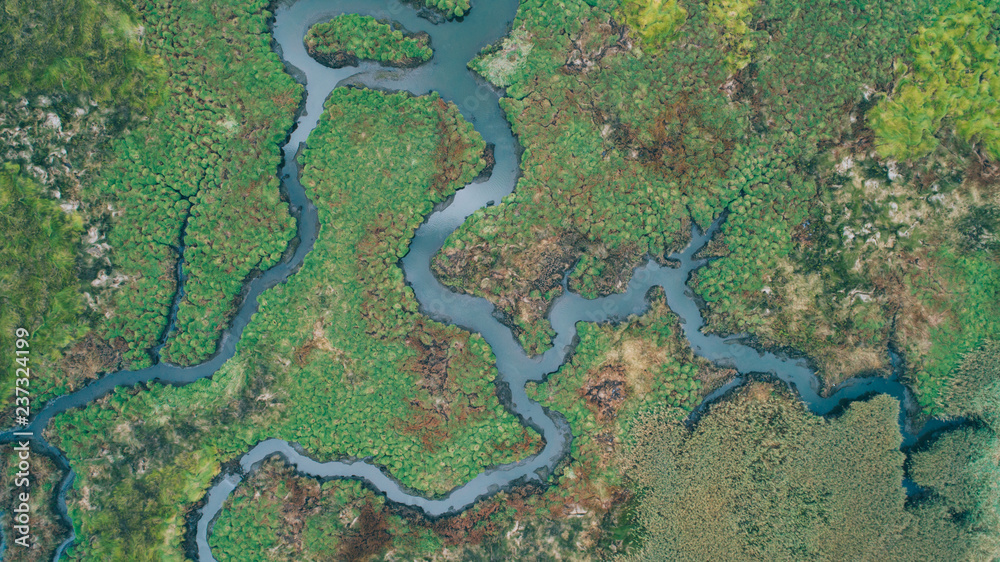 River aerial view River aerial view