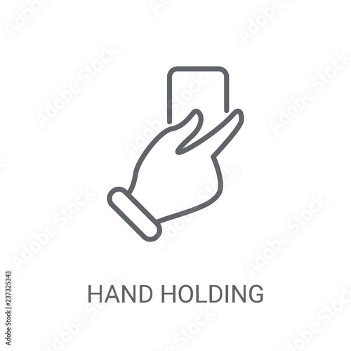 Hand holding vote paper icon. Trendy Hand holding vote paper logo concept on white background from Political collection