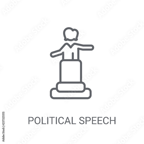 political Speech icon. Trendy political Speech logo concept on white background from Political collection