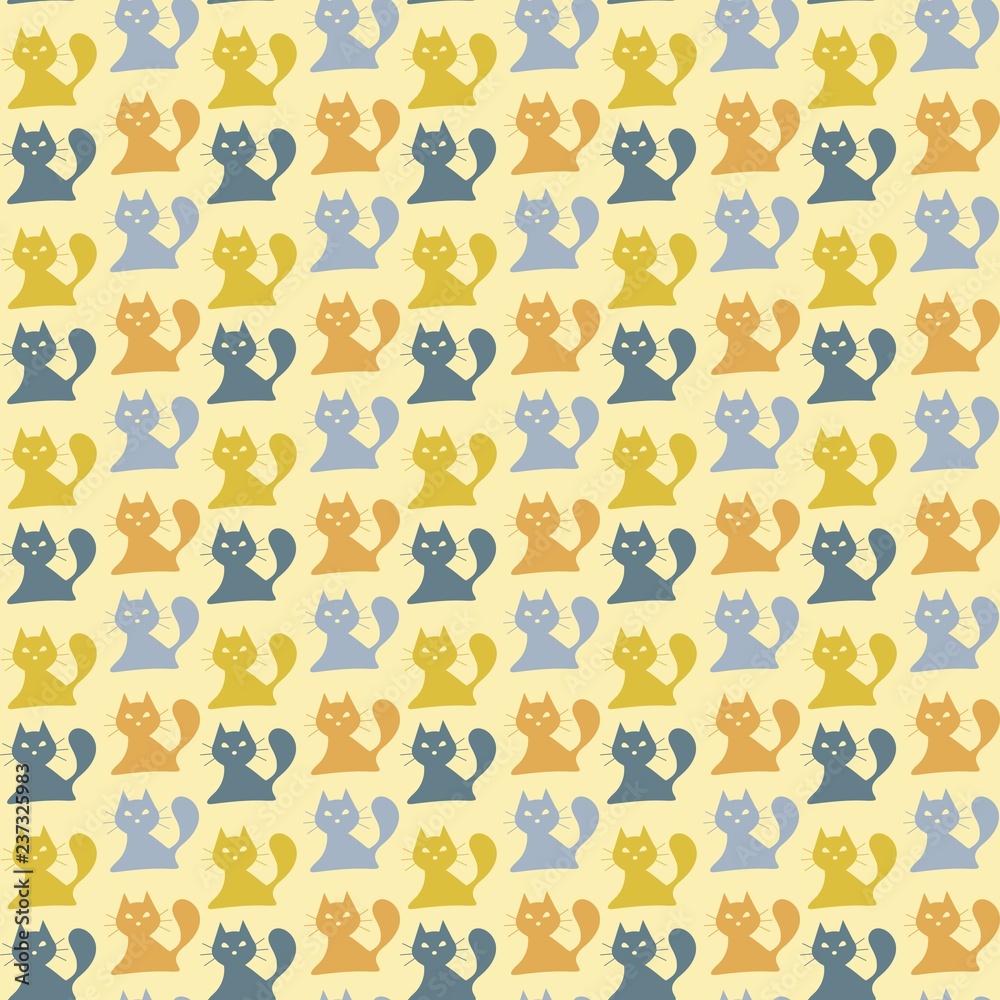 seamless pattern with cats  