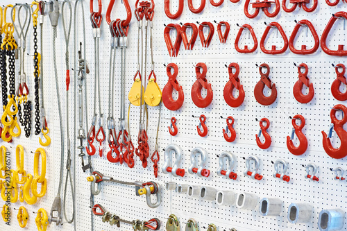 Tablou pe pânză Lifting equipment, hooks and chains