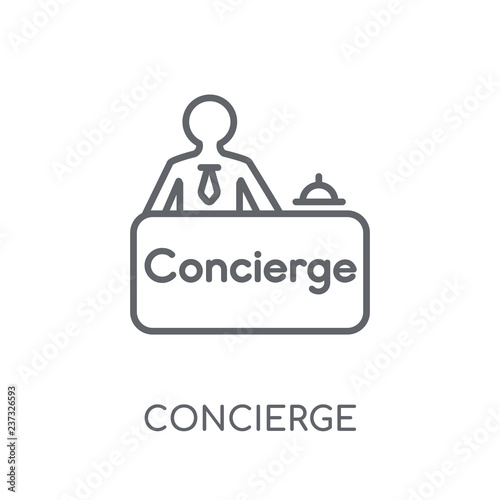 Concierge linear icon. Modern outline Concierge logo concept on white background from Professions collection