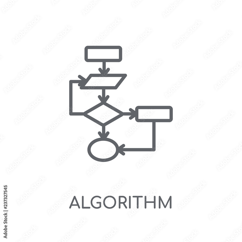 Algorithm linear icon. Modern outline Algorithm logo concept on white ...