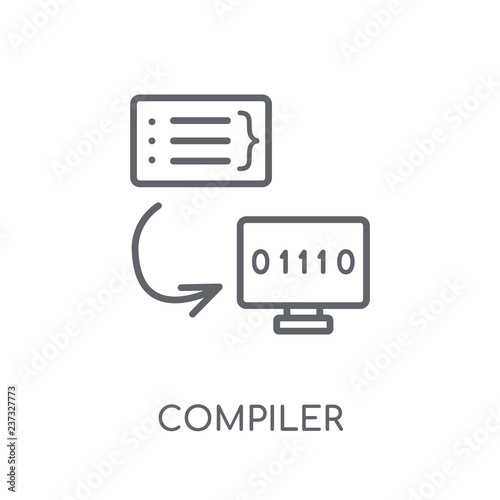 Compiler linear icon. Modern outline Compiler logo concept on white background from Programming collection