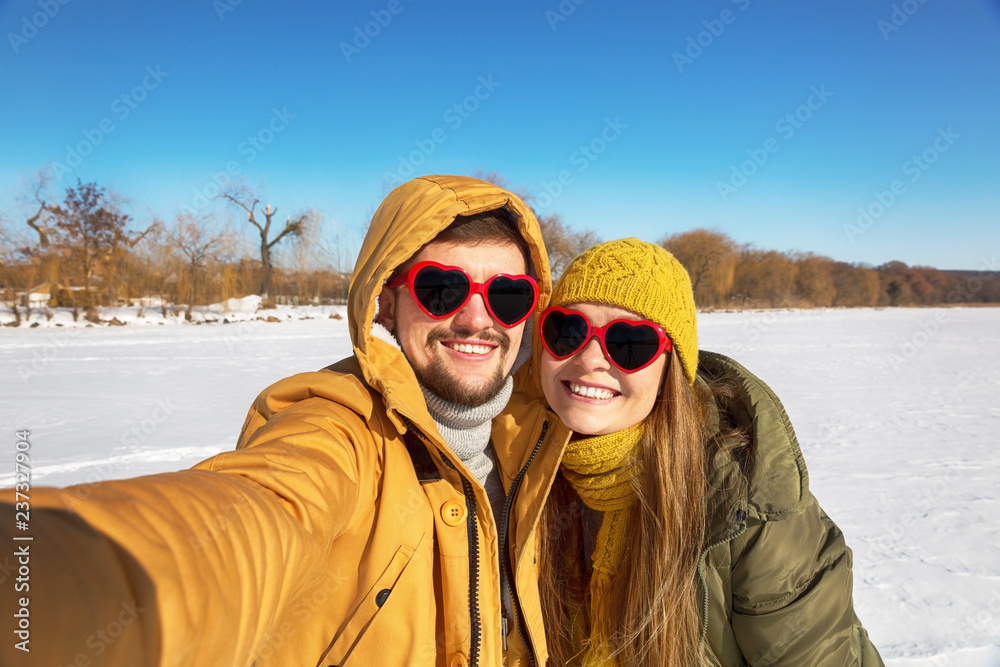 Winter colorful  selfie.