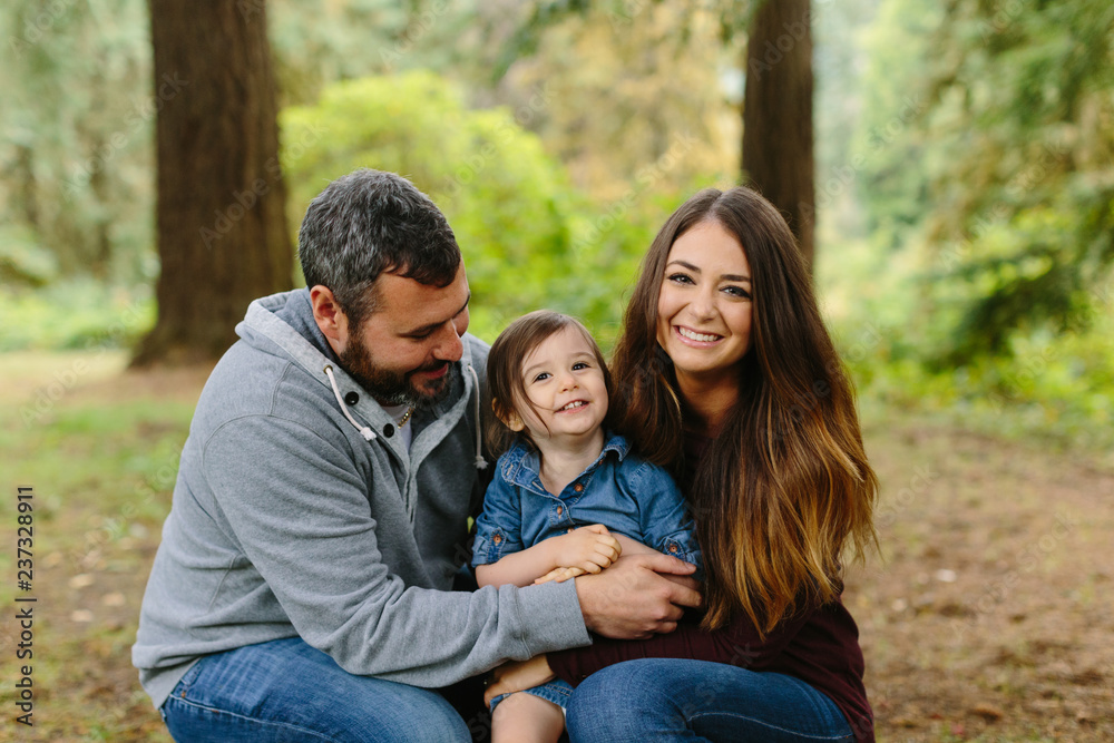 Adorable Little Family Smiling Adorable Little Family Smiling