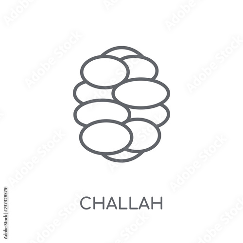 Challah linear icon. Modern outline Challah logo concept on white background from Religion-2 collection