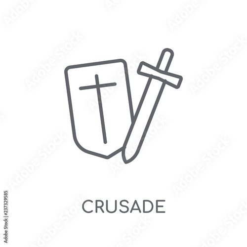 Crusade linear icon. Modern outline Crusade logo concept on white background from Religion-2 collection
