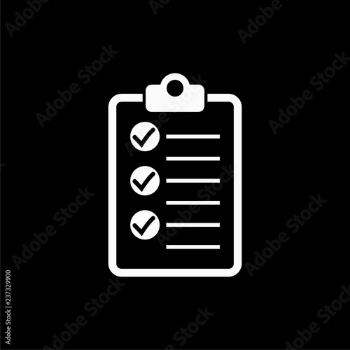 Checklist Icon Design icon or logo on dark background