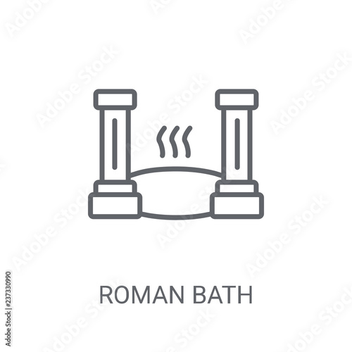 Roman bath icon. Trendy Roman bath logo concept on white background from sauna collection