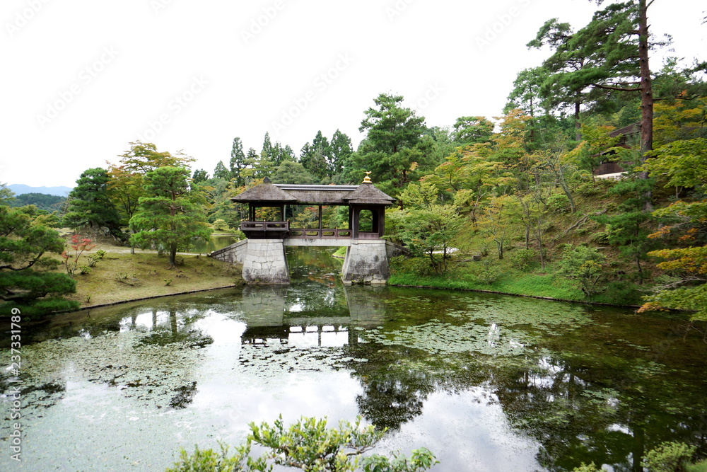 Kyoto,Japan-September 6, 2015: Shugakuin Imperial Villa or Shugakuin Rikyu in Kyoto in autumn Kyoto,Japan-September 6, 2015: Shugakuin Imperial Villa or Shugakuin Rikyu in Kyoto in autumn