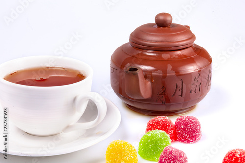 black tea with marmalade, черный чай с мармеладом