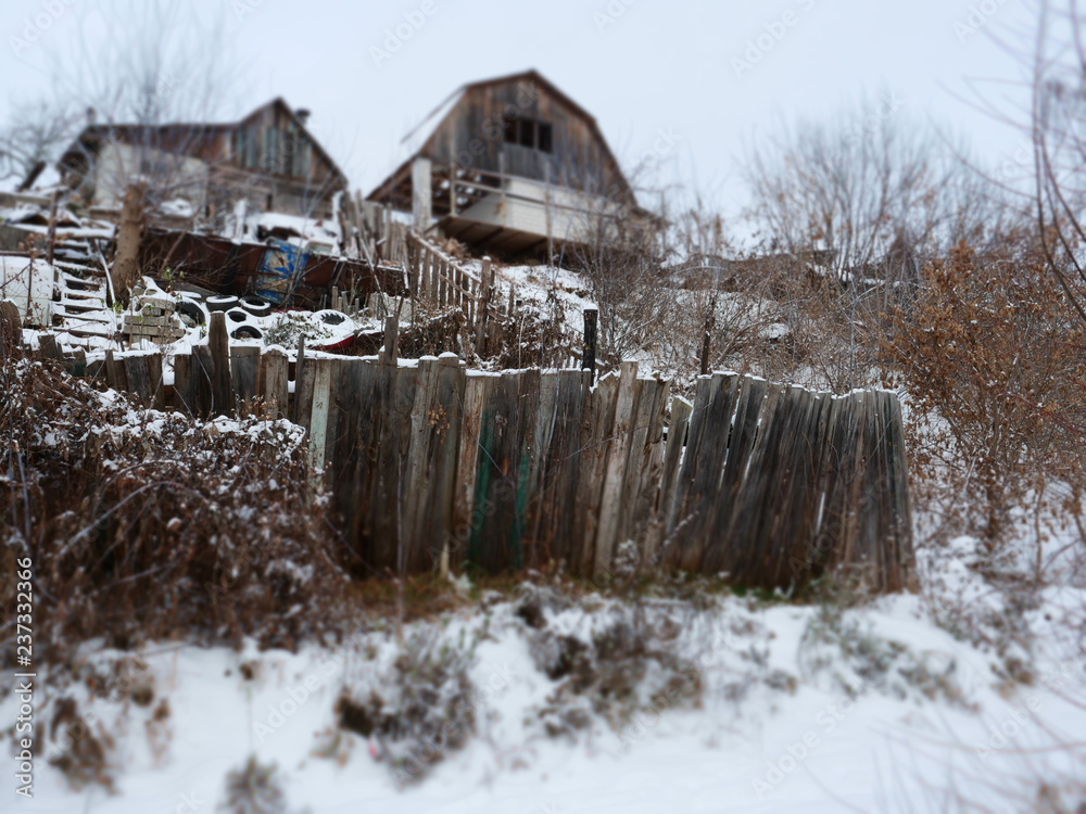 custom made wallpaper toronto digitalmess an abandoned house and a fence in winter.