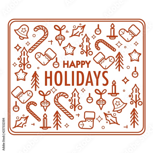 Merry Christmas and happy new year greeting vector.