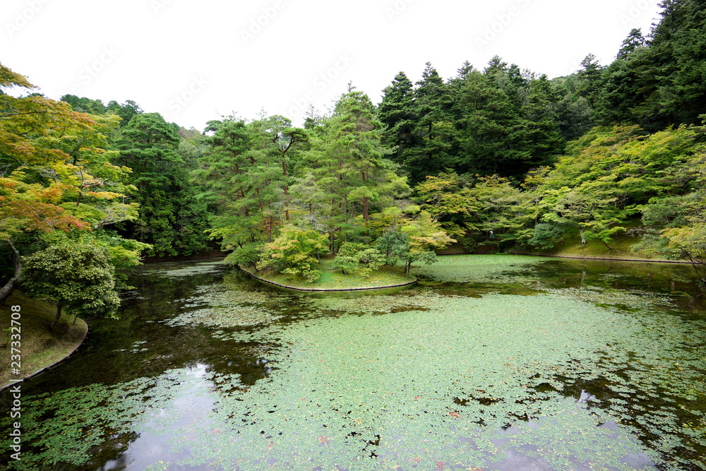 Kyoto,Japan-September 6, 2015: Shugakuin Imperial Villa or Shugakuin Rikyu in Kyoto in autumn Kyoto,Japan-September 6, 2015: Shugakuin Imperial Villa or Shugakuin Rikyu in Kyoto in autumn