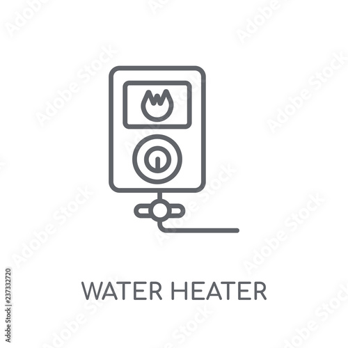 Water heater linear icon. Modern outline Water heater logo concept on white background from Smarthome collection