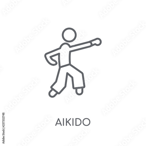 aikido linear icon. Modern outline aikido logo concept on white background from Sport collection