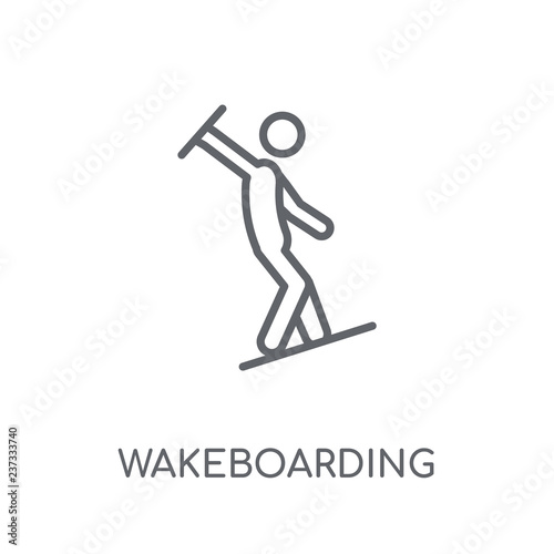wakeboarding linear icon. Modern outline wakeboarding logo concept on white background from Sport collection