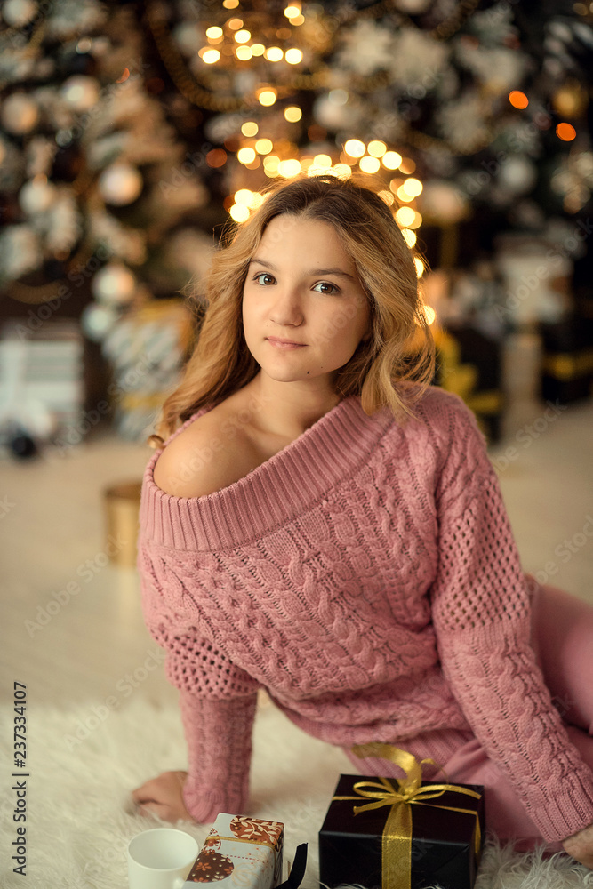 portrait of a girl in christmas