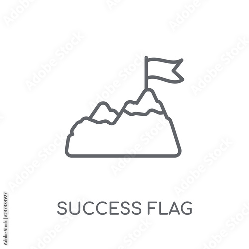 Success Flag linear icon. Modern outline Success Flag logo concept on white background from Startup Strategy and Success collection