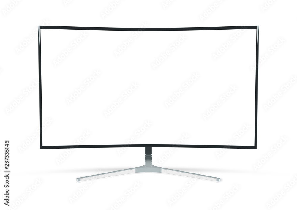 Naklejka premium Modern computer monitor mockup isolated on white 3d rendering