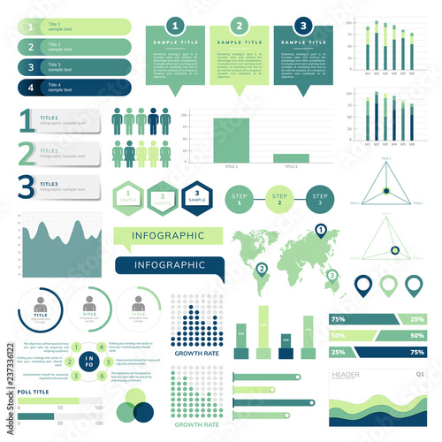 Set of business infograph vectors