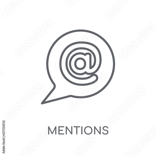 Mentions linear icon. Modern outline Mentions logo concept on white background from Technology collection