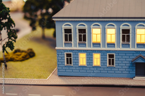Fototapeta Naklejka Na Ścianę i Meble -  Model of small buildings and streets