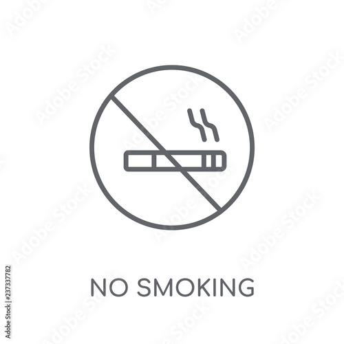 No smoking sign linear icon. Modern outline No smoking sign logo concept on white background from Traffic Signs collection