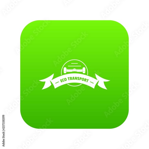 Eco gyro scooter icon green vector isolated on white background