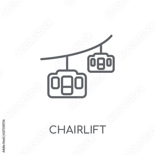chairlift linear icon. Modern outline chairlift logo concept on white background from Transportation collection